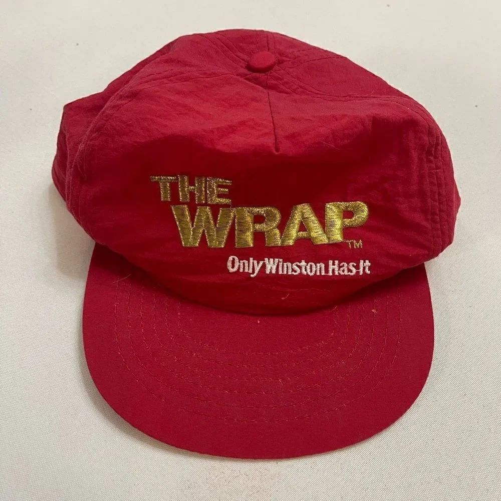 The Wrap Only Winston Has It Logo 80s Red SnapBack VTG Hat